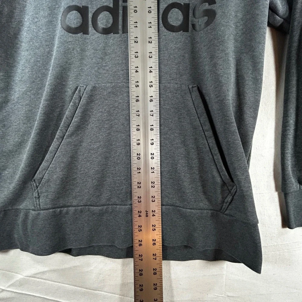 Adidas‎ Mens Medium Hoodie Pullover Sweatshirt Charcoal Gray Badge of Sport Logo